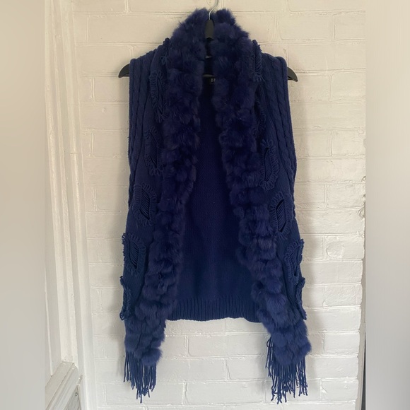 Rabbit fur knit vest - Picture 6 of 7